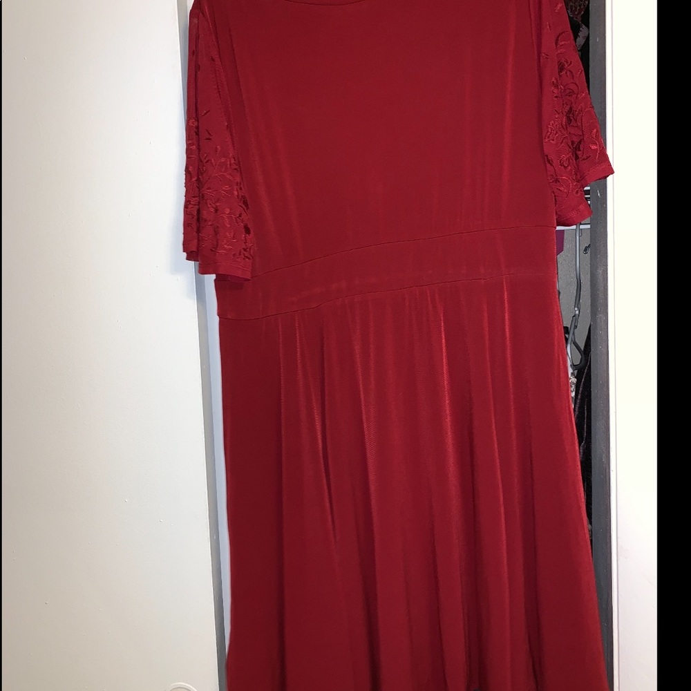 Lace sleeve Plus Knit Dress